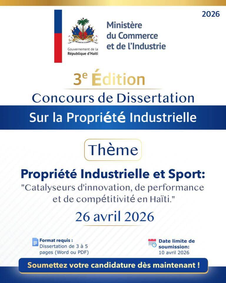 Propriété industrielle et sport au cœur du nouveau concours du MCI en Haïti